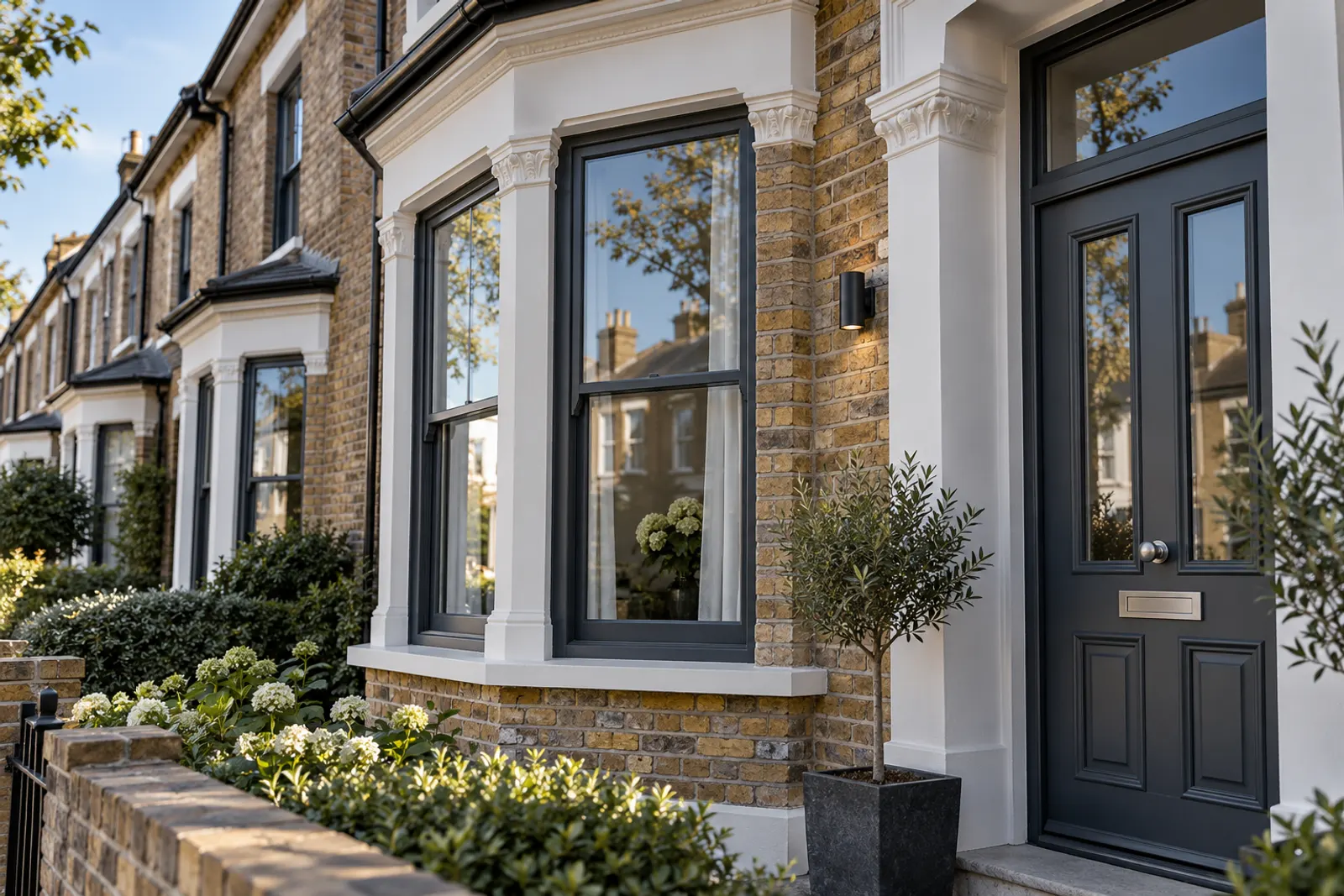Victorian terraced house with new double-glazed sash windows